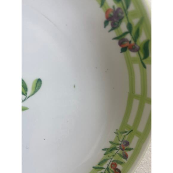 Set of 2 Large Ceramic Serving Bowls Green Floral Pattern - Picture 5 of 8
